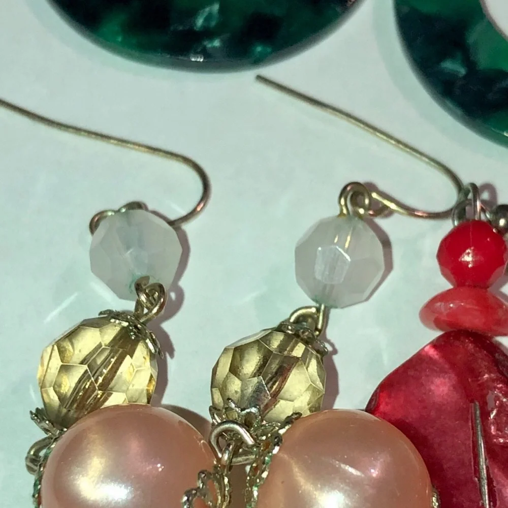 Assorted Women's Fashion Earrings - Multicolor Set 11 pair most hooks sterling